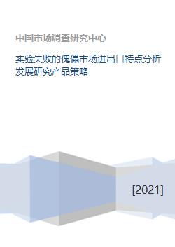 實(shí)驗(yàn)失敗的傀儡市場(chǎng)進(jìn)出口特點(diǎn)分析發(fā)展研究產(chǎn)品策略